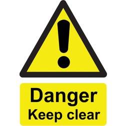 Danger Keep Clear Yellow Notice Sign 160mmx125mm