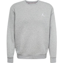 Jordan Men's Crewneck Essentials Brooklyn Fleece Sweatshirt - Carbon Heather/White