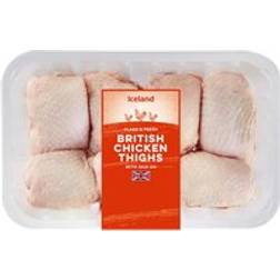 Iceland Class A Fresh British Chicken Thighs with Skin 1kg