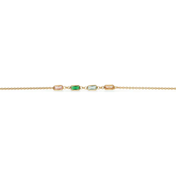 Scrouples Rainbow Baguette Anklet - Gold/Multicolour