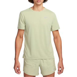 Nike Men's Miler Short Sleeve Dri-FIT UV Running Top - Sea Glass/Olive Aura/Heather