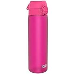 ION8 Vattenflaska, 500 ml/18 oz, Läcksäker, Lätt att Öppna, Säkert Lås, Diskmaskinssäker, BPA-fri, Hygieniskt Lock, Bärhandtag, Passar i Mugghållare, Lätt att Rengöra, Luktfri, Rosa Vattenflaska