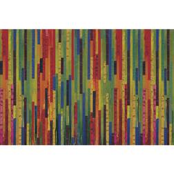 Latitude Run Stripey Mess Multicolour Framed Art 76x51cm