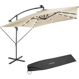 tectake Sonnenschirm Rechteckig Solar LED Beleuchtung 250 x 250 cm