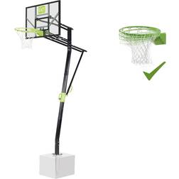 EXIT Galaxy Floor-Mounted Basketball Hoop with Dunk Ring - Green/Black
