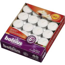 Bolsius Unscented Tea Lights White Stearinljus 1.8cm 40st