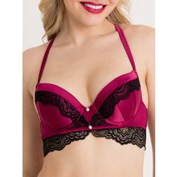 LoveHoney Satin Romance Purple Push-up Bra Purple