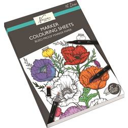 Nassau Fine Art farvelægningshæfte farvelægning for voksne 16 motiver med blomster