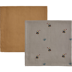 OYOY Set de 2 plaids infantiles Toucan Clay-caramel