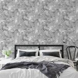 Muriva Metallic Ripple Liquid Marble Elixir Grey Silver Shimmer Wallpaper