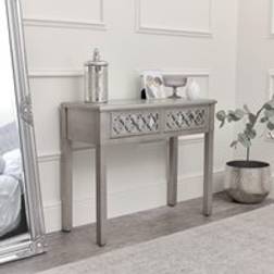 Melody Maison Silver Mirrored Sabrina Console Table