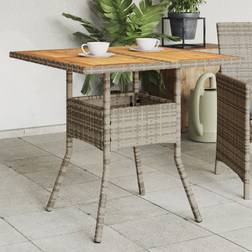 vidaXL Havebord Med Akacietop 80x80x75 cm Polyrattan Grå