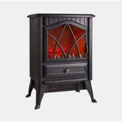 VonHaus Electric Stove Heater 1850W – Electric Fireplace – Indoor Log/Wood Burner Effect, Freestanding Fire, Portable, led Flame, 2 Heat Settings, Adjustable