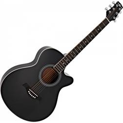 Gear4music Single Cutaway Acoustic Guitar by Gear4music, Black