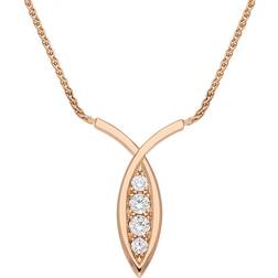 Bloch Fish Necklace - Rose Gold/Diamonds