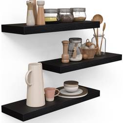 Bayka Living Room Black Wall Shelf 16"