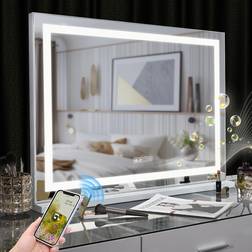 Ivy Bronx Assis Rectangle Bluetooth Metal Wall Mirror 80x58cm