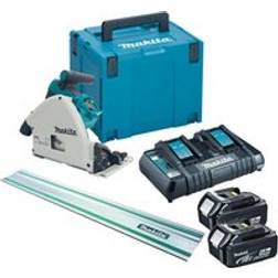 Makita DSP600PT2 36v Twin 18v Brushless Plunge Cut Circular Saw 1x Guide Rail