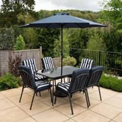 Primrose 6 Parasol Patio Dining Set