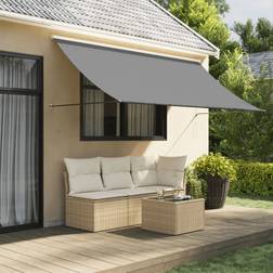 vidaXL Retractable Awning Privacy Screen 300x150 cm Fabric and Steel