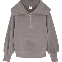 Varley Vine Ribbed Half-zip Sweatshirt Charcoal