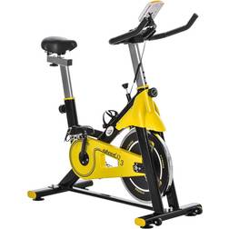 Homcom Exercise Bike with Belt Drive Yellow and Black