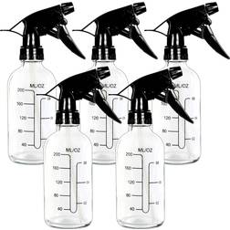 Empty Clear Glass Spray Bottles with Measurements 5-pack