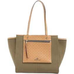 River Island Embossed RI Shopper Bag - Khaki