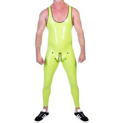 IDDSI Sleeveless Latex Catsuit with Crotch Strap Rubber Zipper Bodysuit