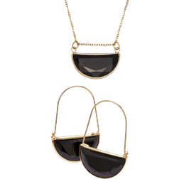 PalmBeach Geometric Necklace And Earrings Set - Gold/Black