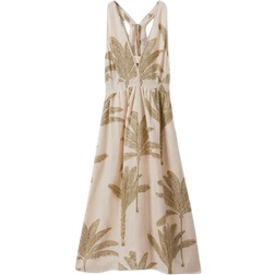 Reiss Anna Tropical Print Midi Dress - Neutral/Green