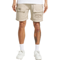 Gymshark HeavyWeight Washed Cargo Shorts - Pebble Grey