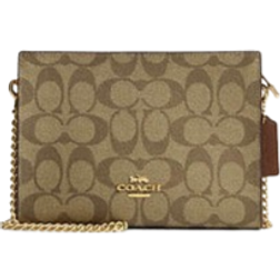 Coach Slim Crossbody In Signature Canvas - Gold/Khaki Saddle