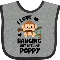 Inktastic Monkey I Love Hanging Out with My Poppy Baby Bib