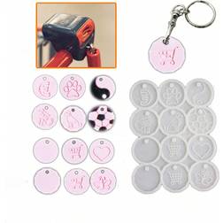 Shein 2024 New Arrival 1pc Simple Style Diy Cart Token Silicone Mirror Pendant Keychain Mold