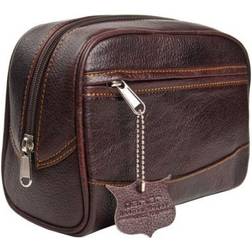 Parker Leather Toiletry Bag - Brown