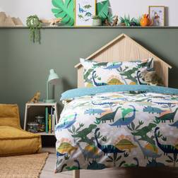 Habitat Little Dino White Kids Bedding Set Single