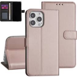 Skal-man Plånboksfodral iPhone 13 PRO MAX Roséfärgad med Ställ