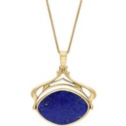 C. W. Sellors Marquise Swivel Fob Necklace - Gold/Blue/Black