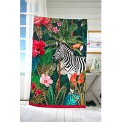 Deyongs Tropical Zoo Velour Bath Towel Multicolour (180x90cm)