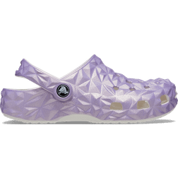 Crocs Kid's Classic Iridescent Geometric Clog - White