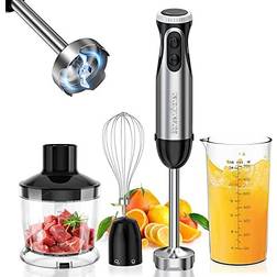 Bonsenkitchen Steel Hand Blender, 4-in-1 Stick