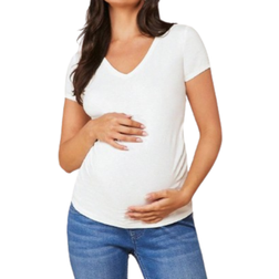 Shein Maternity V-neck Solid Tee