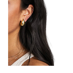 ASOS DESIGN Molten Stud Earrings - Gold