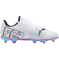 Puma Youth Future 7 Play FG/AG - White/Black/Poison Pink