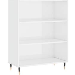 vidaXL Engineered Wood White High Gloss Bücherregal 90cm