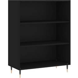 vidaXL Engineered Wood Black Bokhylla 90cm