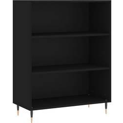 vidaXL Engineered Wood Black Estantería de libros 90cm