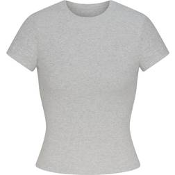 SKIMS Cotton Rib T-shirt - Light Heather Grey