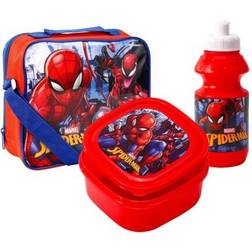 Marvel Spiderman Insulated 3 Piece Lunch Bag Set Boys Sandwich Box Sports Bottle